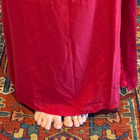 BADGLEY MISCHKA Designer silk red holiday dress S; fits about a size 4 (runs sm) - Picture 11 of 11